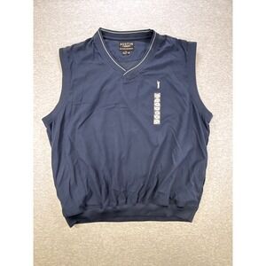 Austin Golf Mens XXL Navy Blue Windbreaker Vest Water Resistant V-Neck Pullover